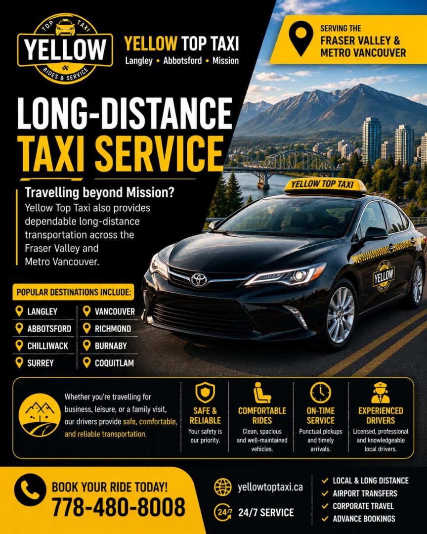 Airport taxi transfer from Mission to YVR
